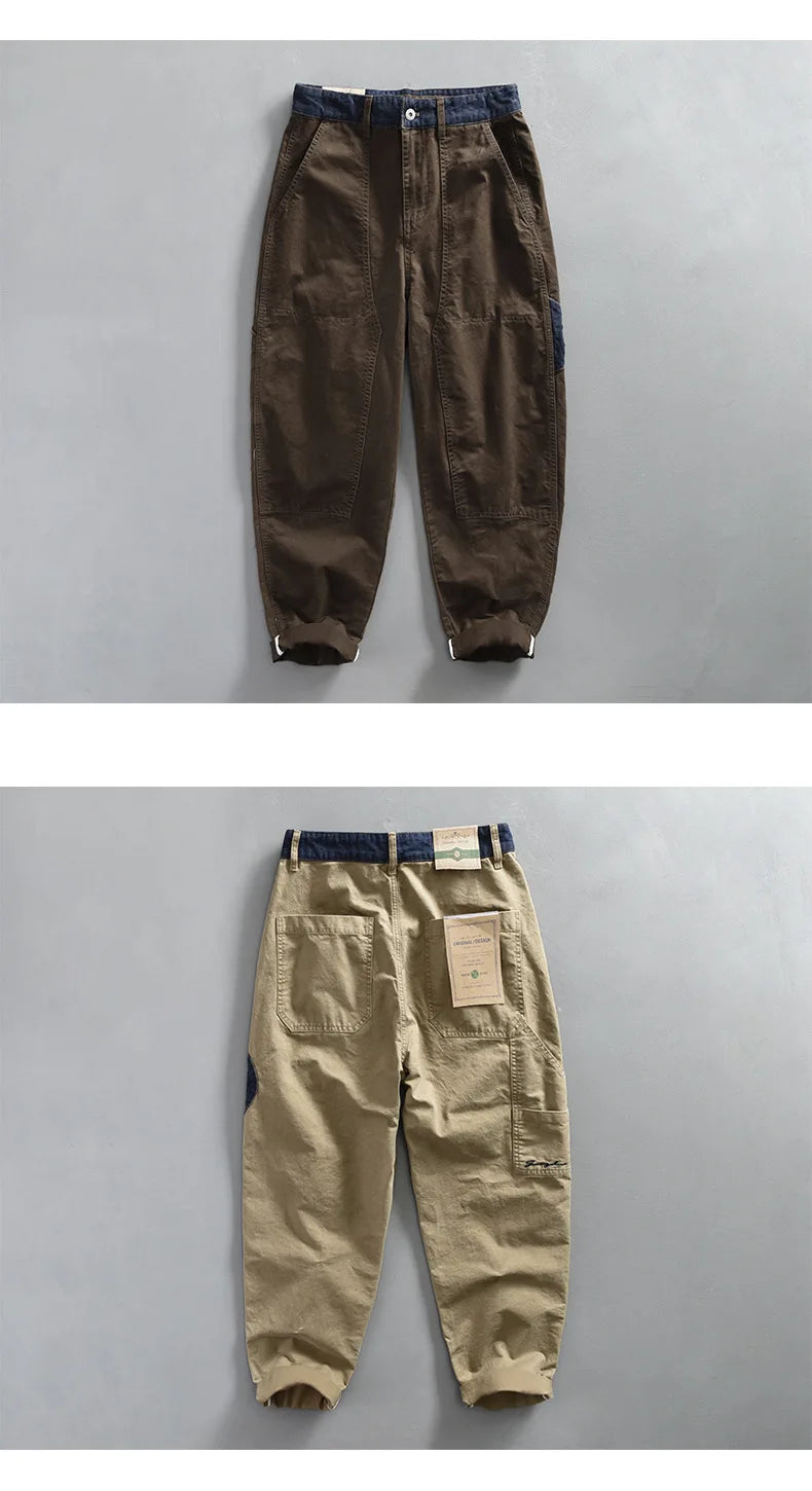 Men's Casual Cotton Cargo Pants | Vintage Big Pocket Trousers