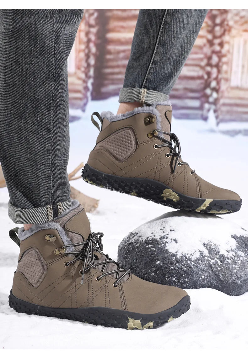Winter Snow Boots for Men Women Warm Fur Lined Ankle Trekking Shoes Anti Slip Outdoor Boots
