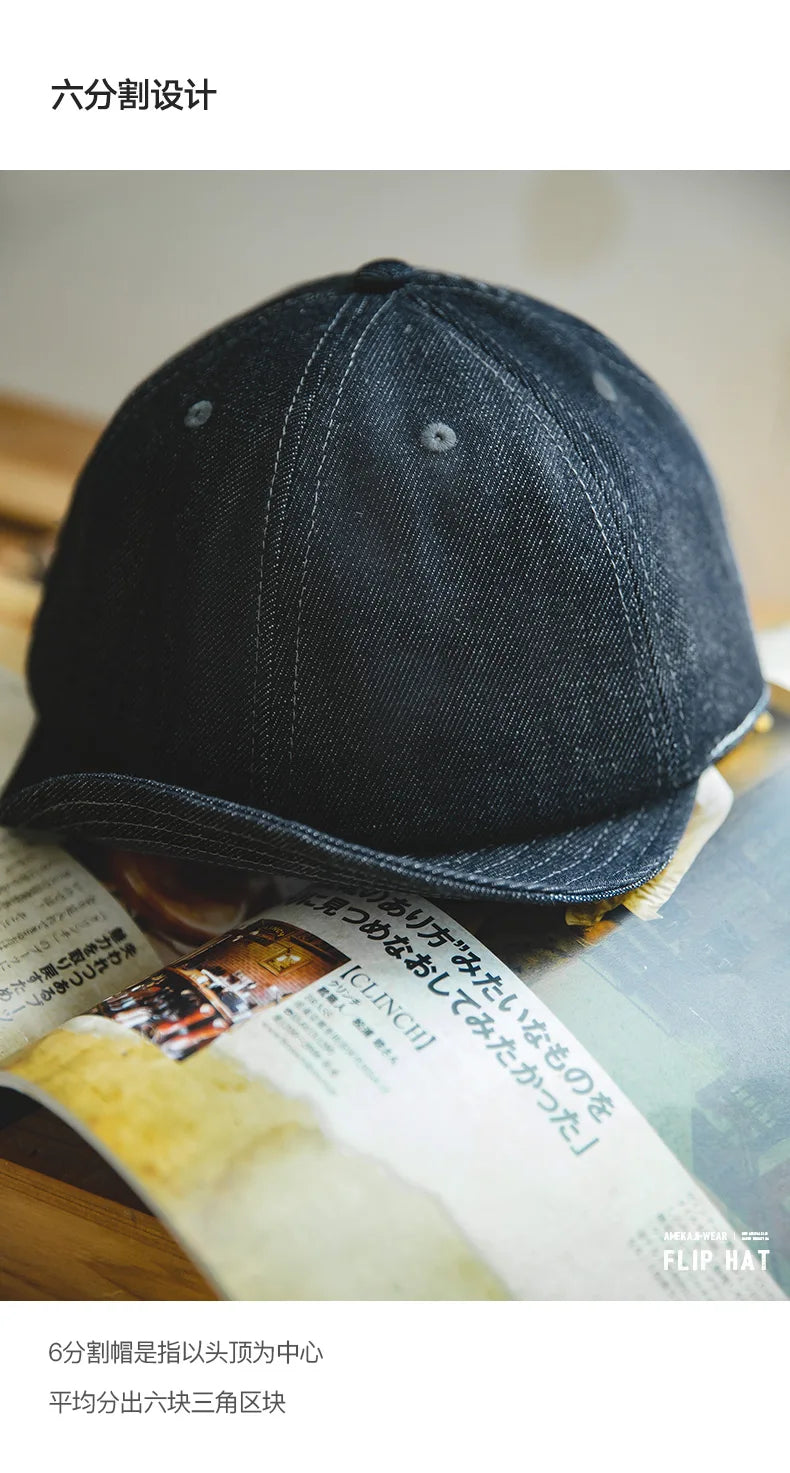Men's Oversize Denim Golf Cap | Stylish Casual Newsboy Hat