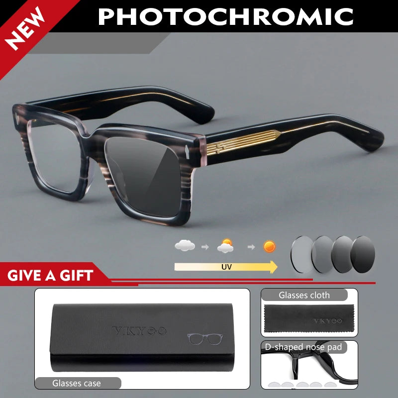 Customizable Retro Geometric Square Anti-Blue Light Eyewear