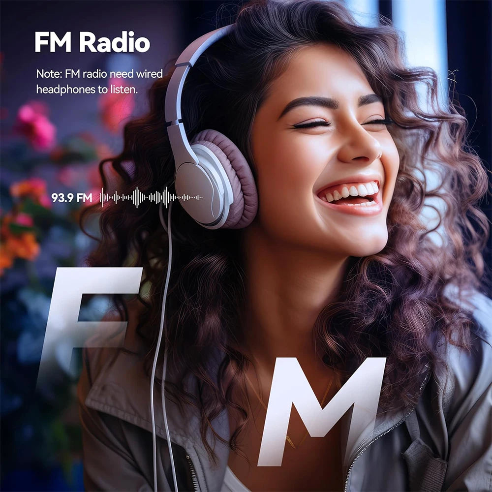 Compact MP3 MP4 Music Player | Bluetooth, Alarm Clock & E-Book