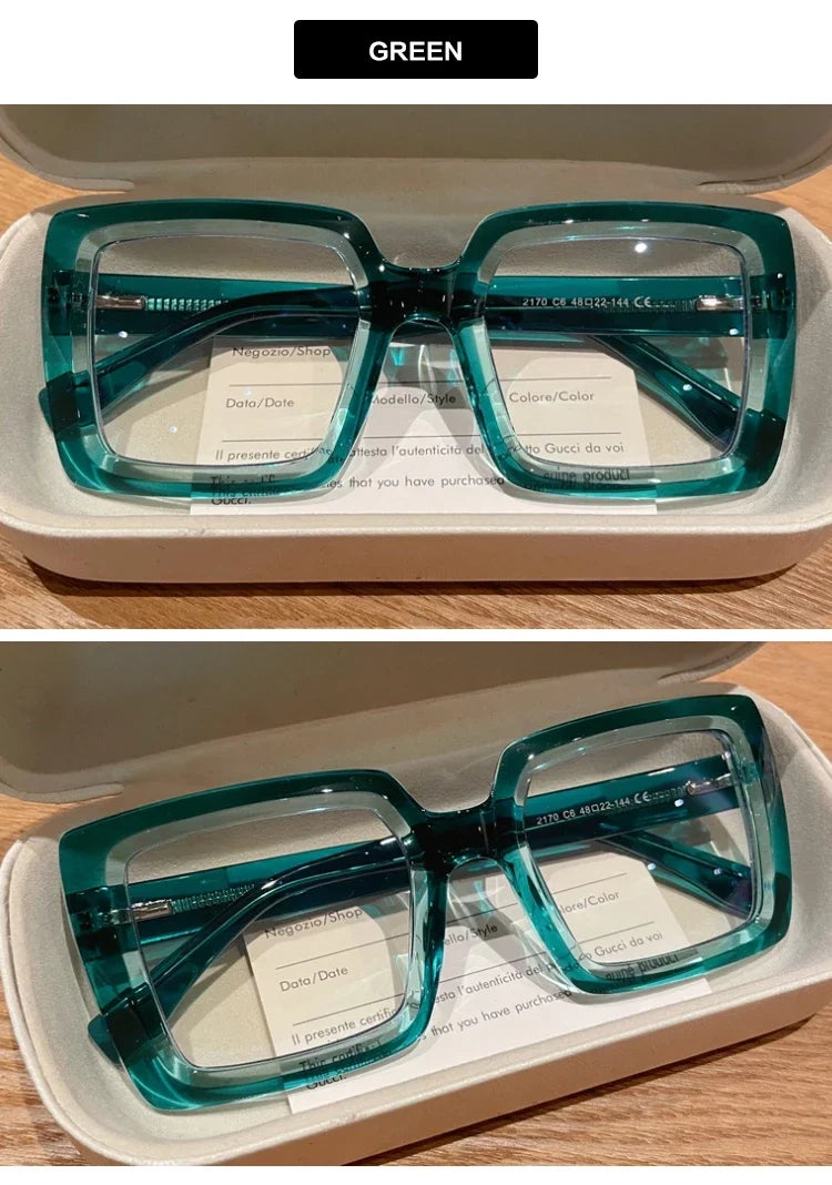Stylish Square Reading Glasses with Anti Blue Light Protection