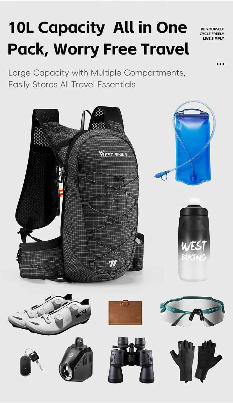 Mochila de hidratación ligera | Ideal para senderismo y ciclismo