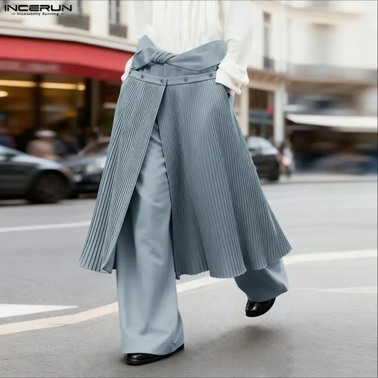 Men's Stylish Wide Leg Joggers | Casual Patchwork Pants 2026