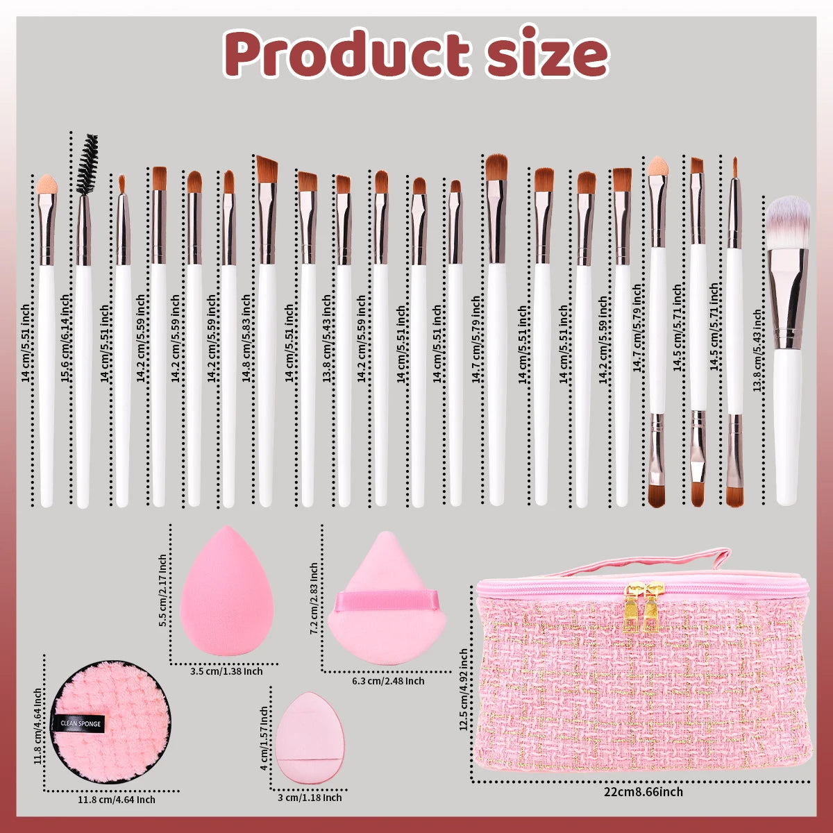 Portable Makeup Brush Kit | Travel Face Cleaning Set of 28/32pcs