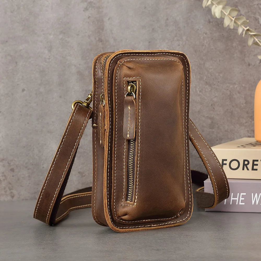 Genuine Leather Retro Crossbody Waist Bag | Stylish & Functional