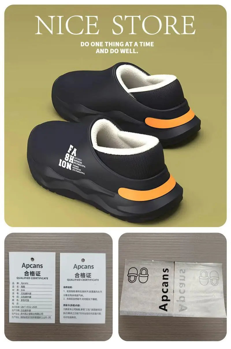 Men's EVA Waterproof Outdoor Slippers | Cozy Winter House Shoes