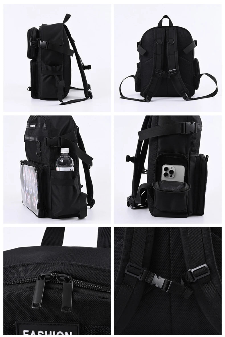 2pcs Transparent Backpack Set | Stylish Clear Casual Rucksack