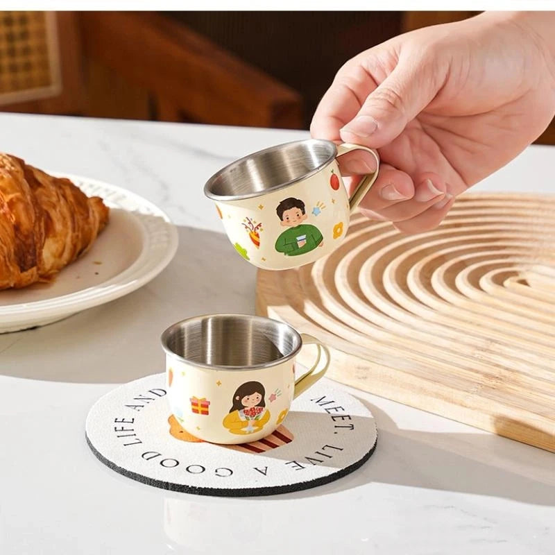 Cute Stainless Steel Water Cup for Kids | Anti-Scald Mug