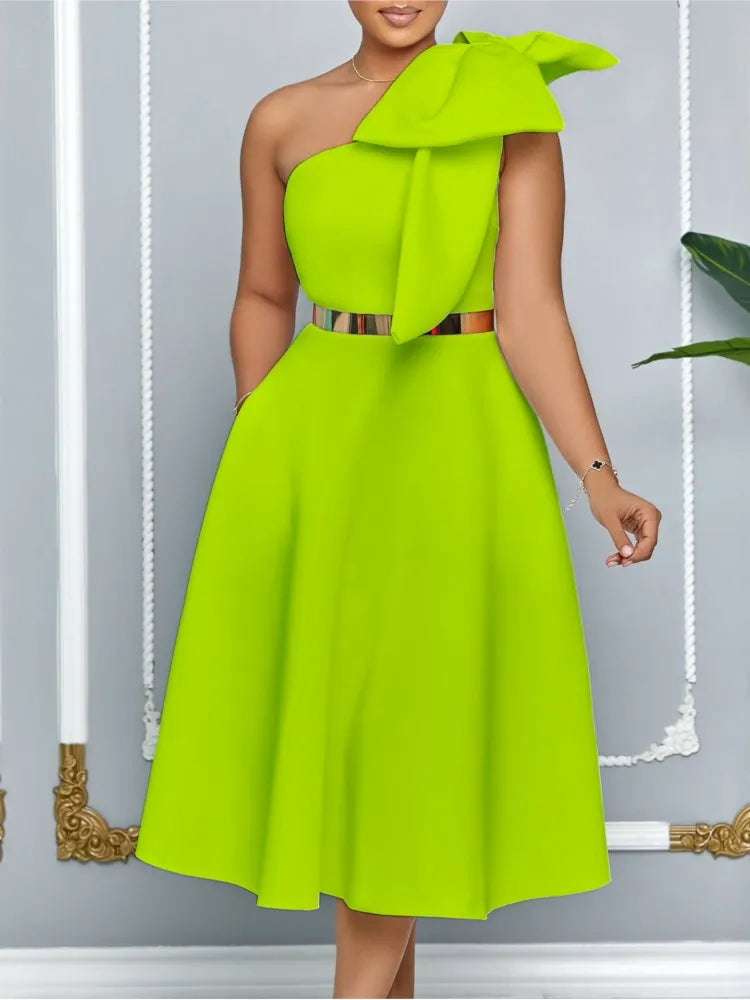 Elegant One Shoulder Dress for Women | Luxurious Summer Fashion