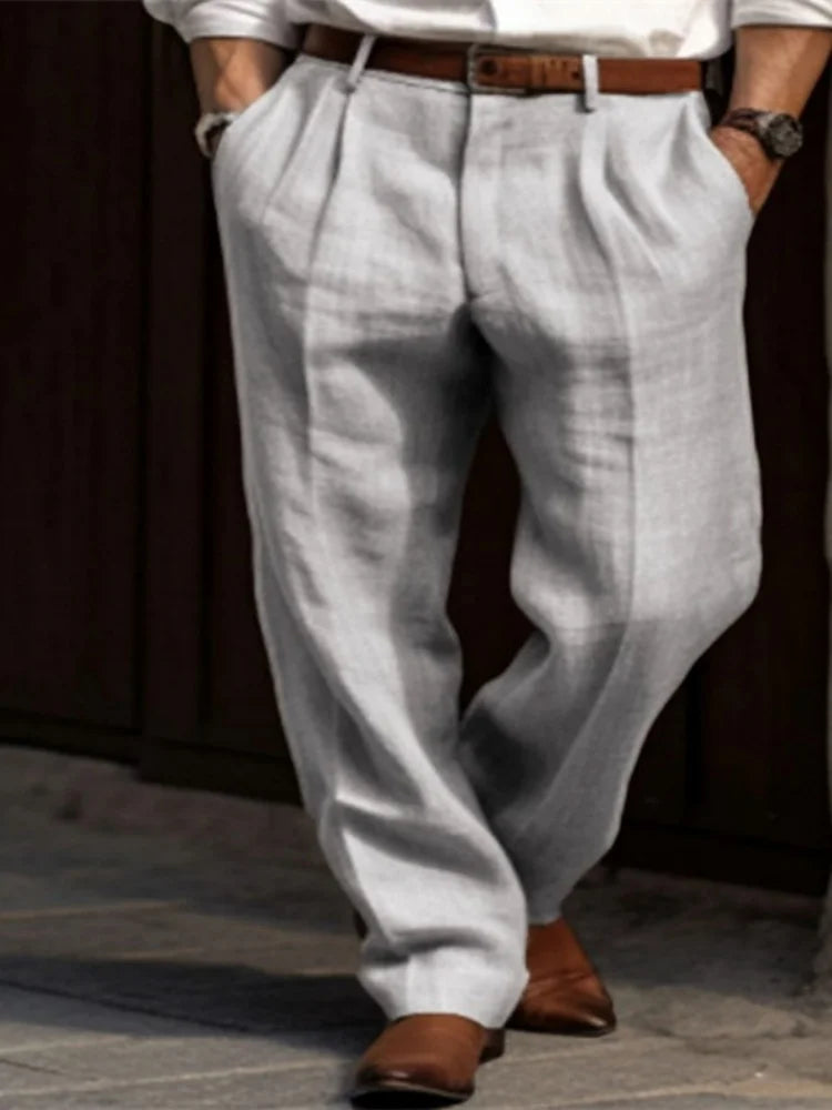 Men's Casual Linen Pants | Stylish Ankle-Length Comfort Trousers