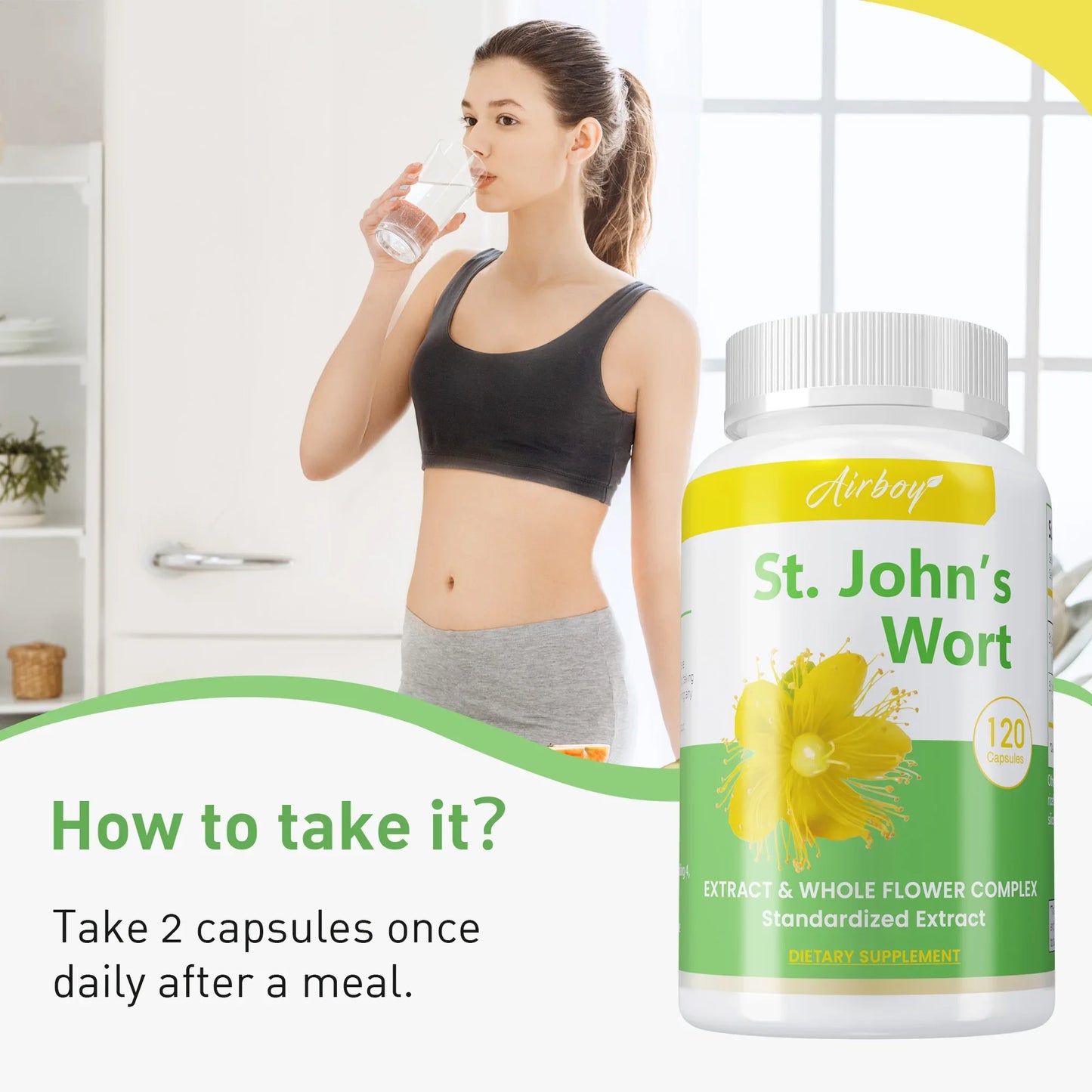 St. John's Wort Capsules | Boost Mood, Relieve Stress & Enhance Cognition