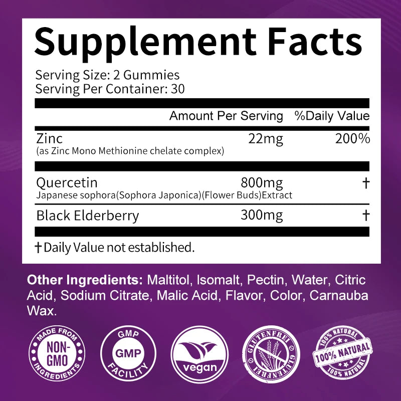 Elderberry Quercetin Gummies | Immune Support & Body Health