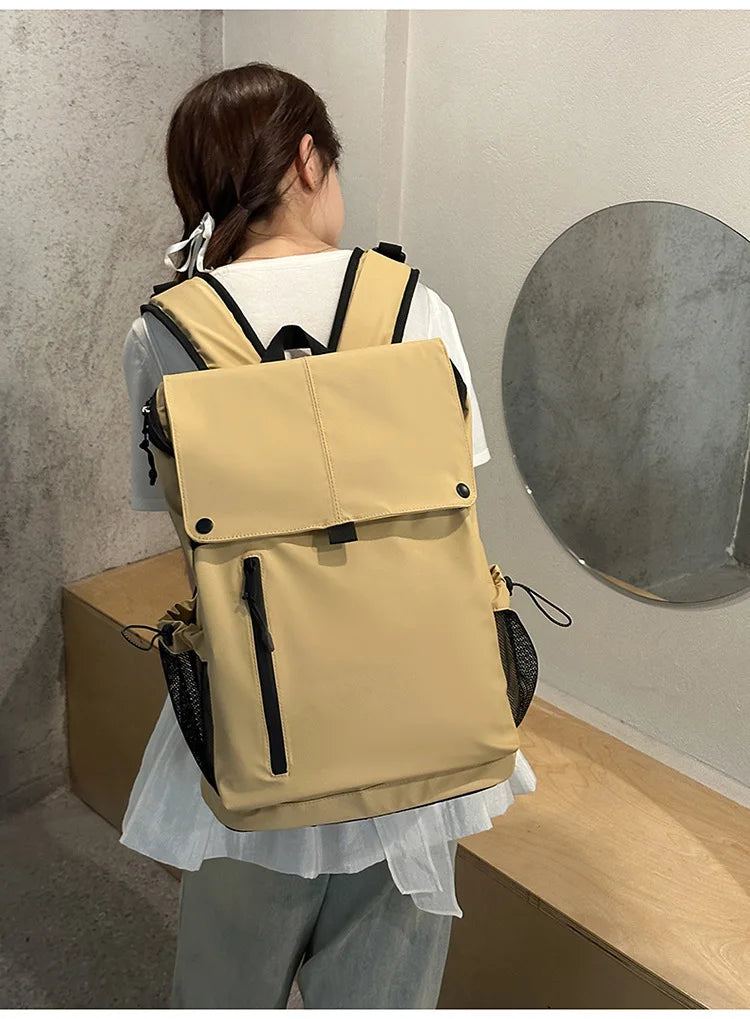 Large Waterproof Leather Backpack for Travel & Business - Unisex