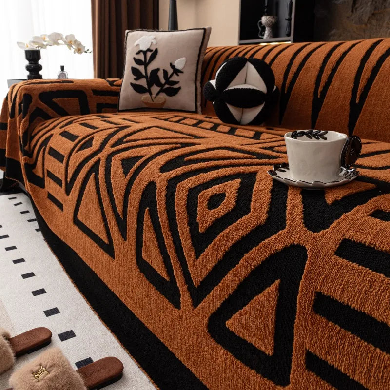 Bohemian Style Sofa Protector | Vintage Fleece Blanket for Pets