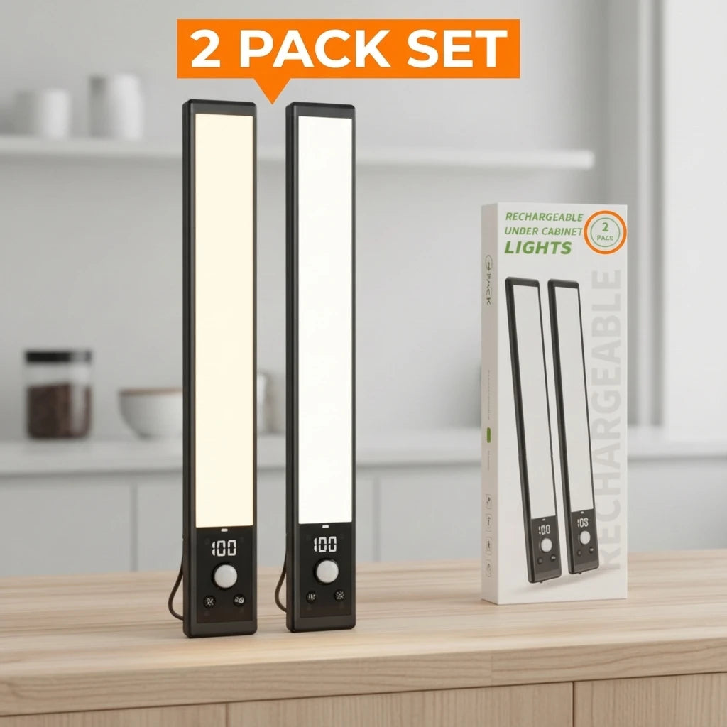 Luz LED ultra fina con sensor de movimiento para debajo de armarios | Recargable
