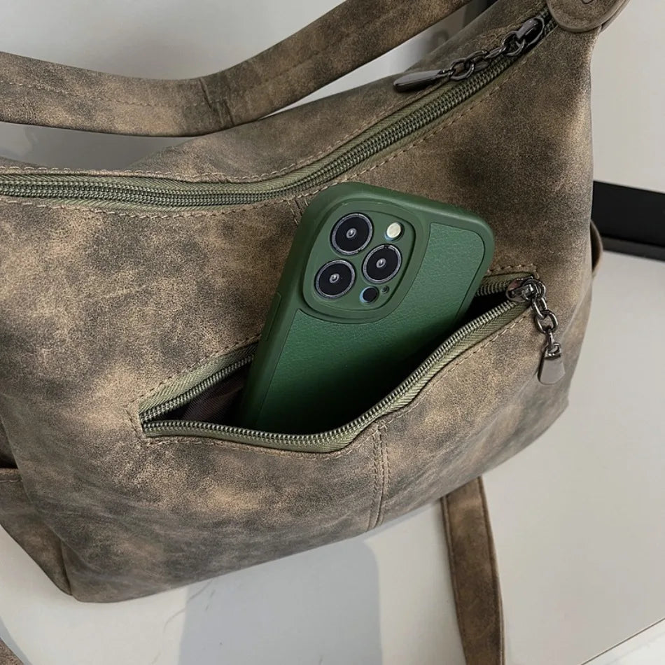 Bolso Bandolera Elegante de Cuero Sintético Suave para Mujer | Con Estilo y Práctico