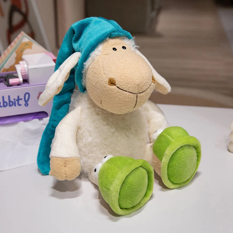 Cute Sheep Plush Toy | Soft Sleepy Sheep Plushie Gift