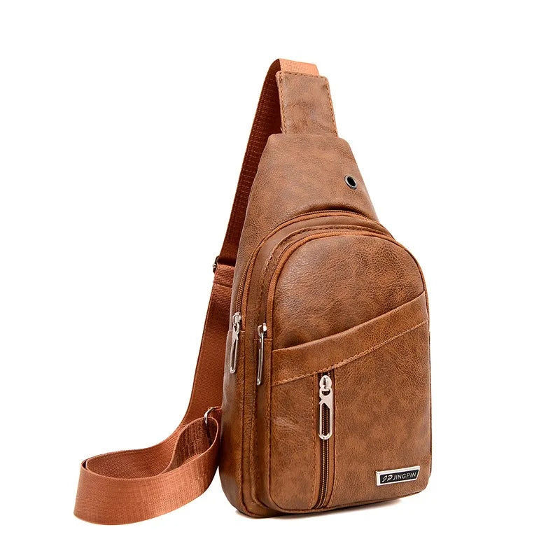 Stylish PU Leather Crossbody Bag for Men | Casual Sling Pack