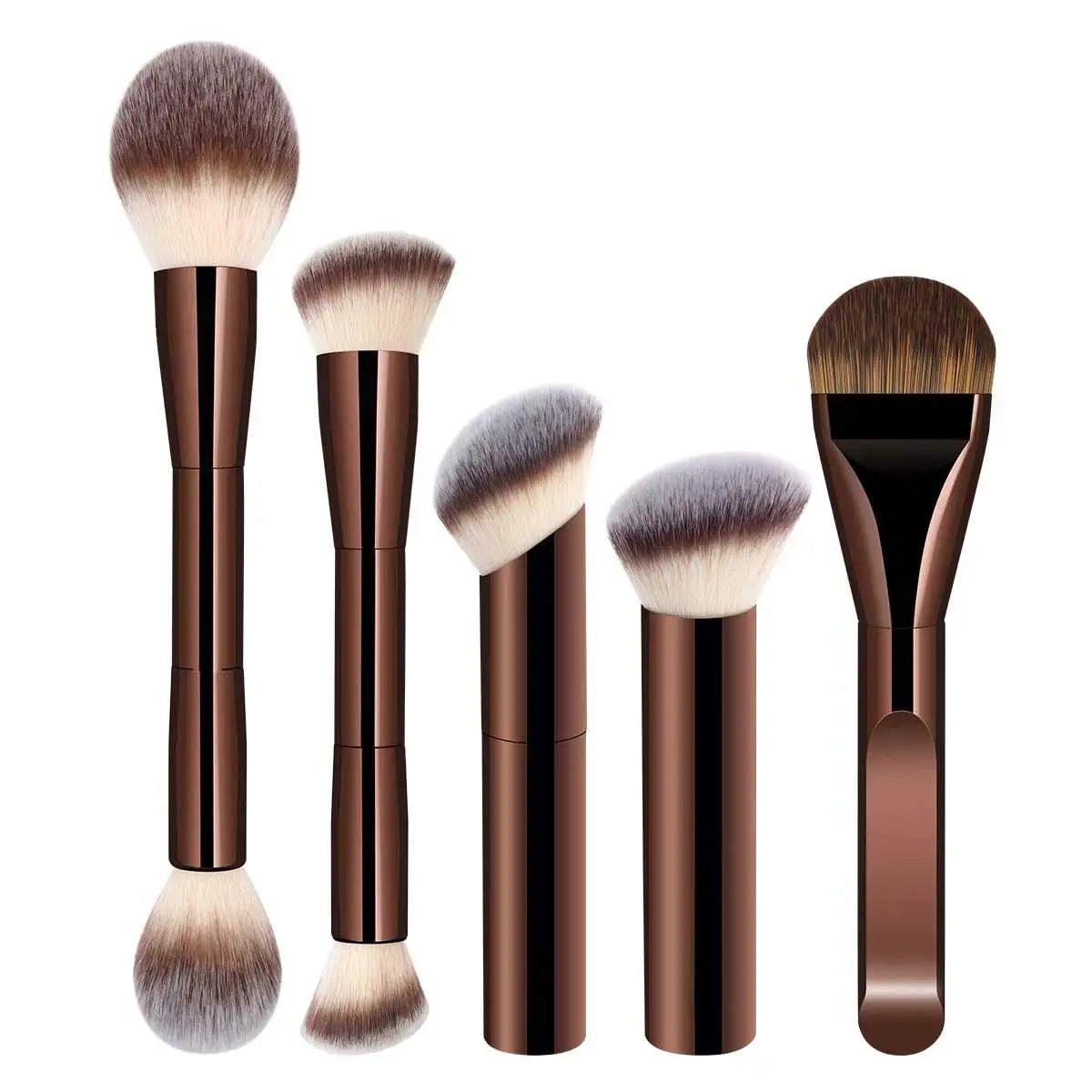 5 PCS Double-Ended Kabuki Makeup Brush Set | Perfect for Blending 2026