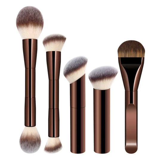 5 PCS Double-Ended Kabuki Makeup Brush Set | Perfect for Blending 2026