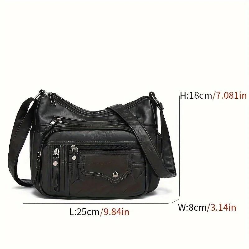 Vintage Faux Leather Messenger Bag for Women | Stylish & Functional