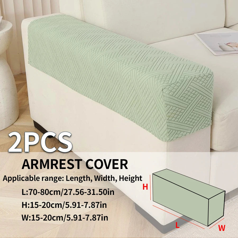2pcs Anti-Slip Armchair Covers | Soft Jacquard Sofa Armrest Protector