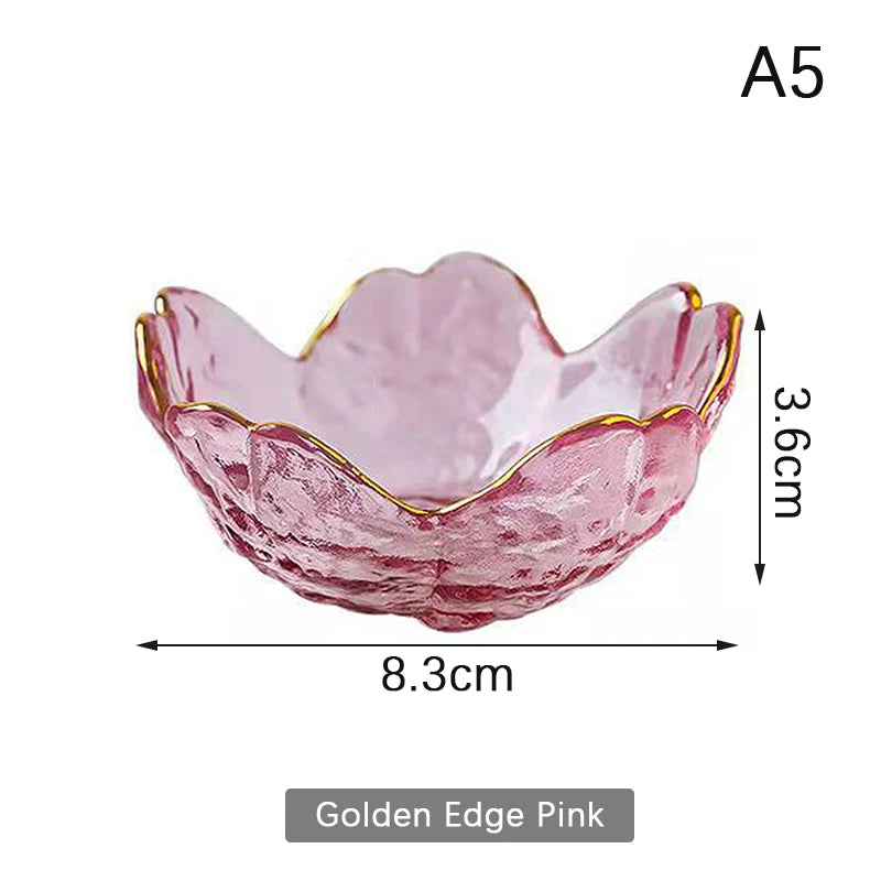 Elegant Cherry Blossoms Seasoning Plate | Nordic Glass Dish