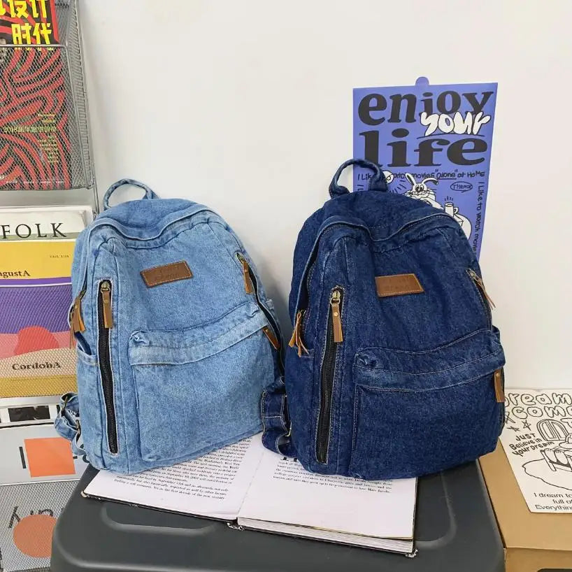 Trendy Denim Backpack for Students | Durable & Stylish Design