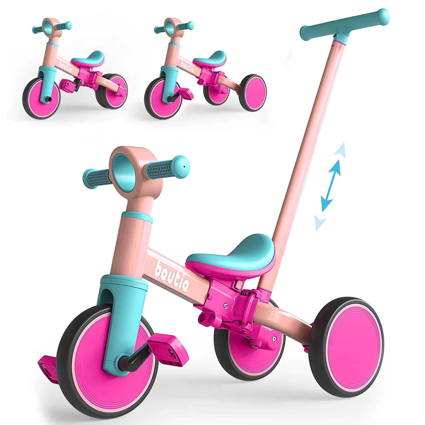 Kids Tricycle with Push Handle | 5-in-1 Balance Bike for Toddlers