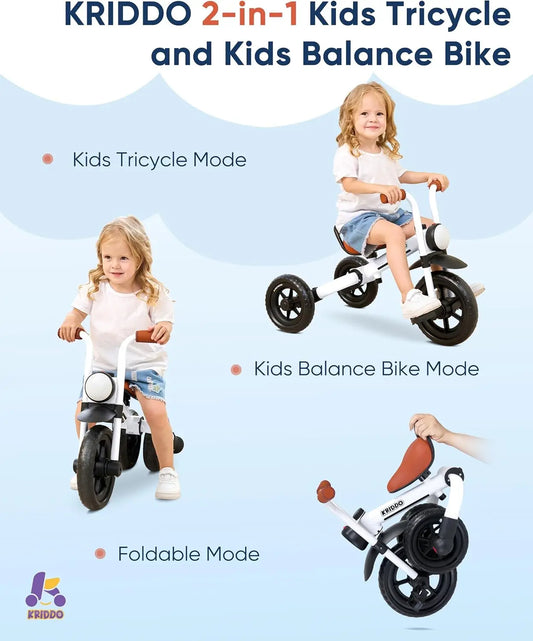 2-in-1 Kids Balance Bike and Tricycle | Safe & Fun for Ages 2-5