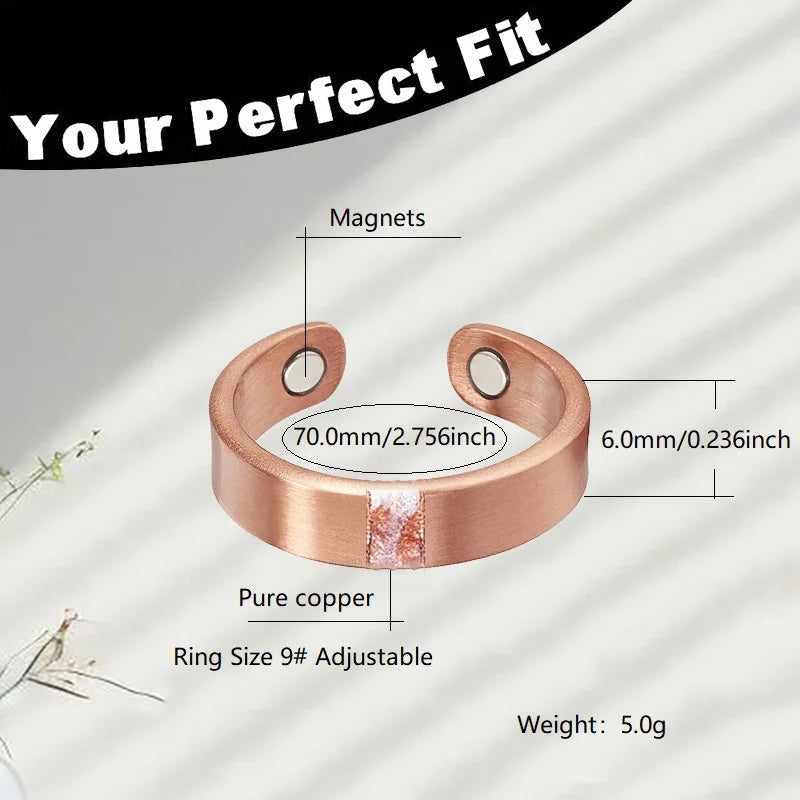 Simple Copper Magnetic Rings for Women | Comfortable Elegant Jewelry