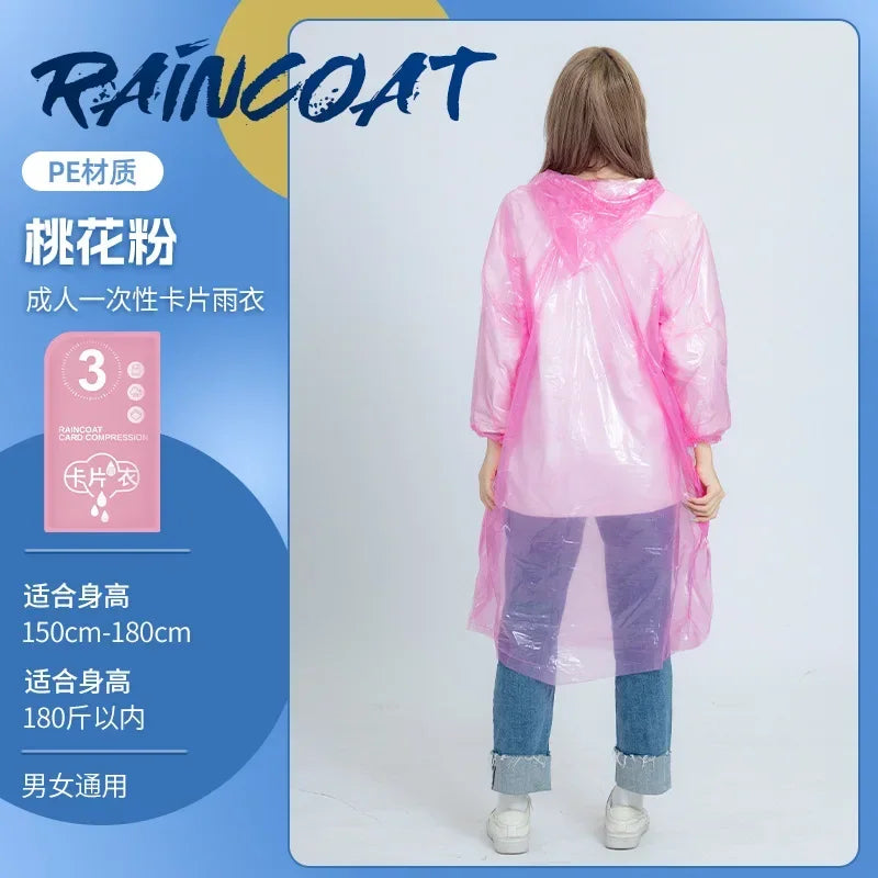 Chubasquero Desechable Impermeable | Equipo Portátil para Lluvia al Aire Libre