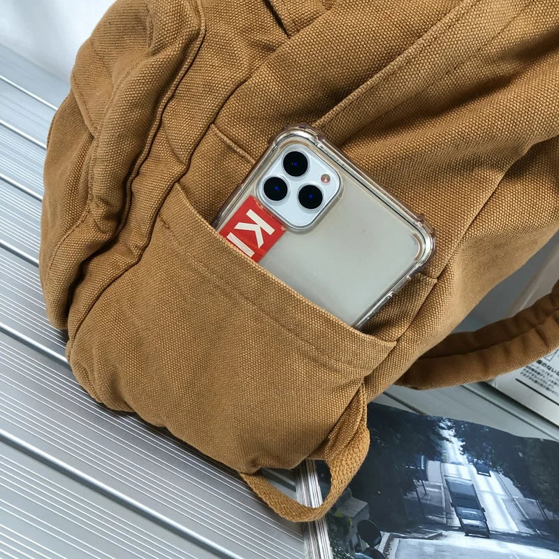 Stylish Vintage Fabric Backpack | Trendy & Functional Student Bag