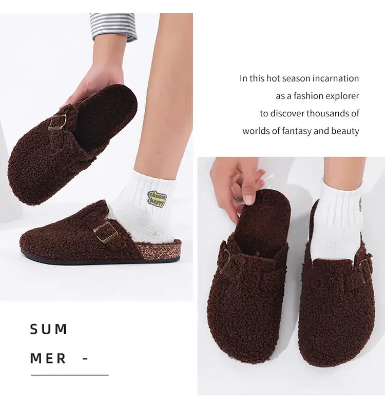Cozy Unisex Plush Cotton Slippers | Non-Slip Winter House Shoes