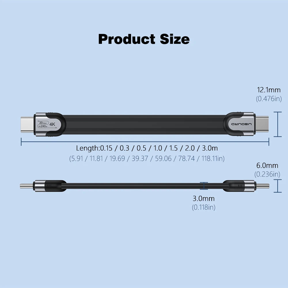 20Gbps USB-C Data Cable for Fast Charging & Data Transfer