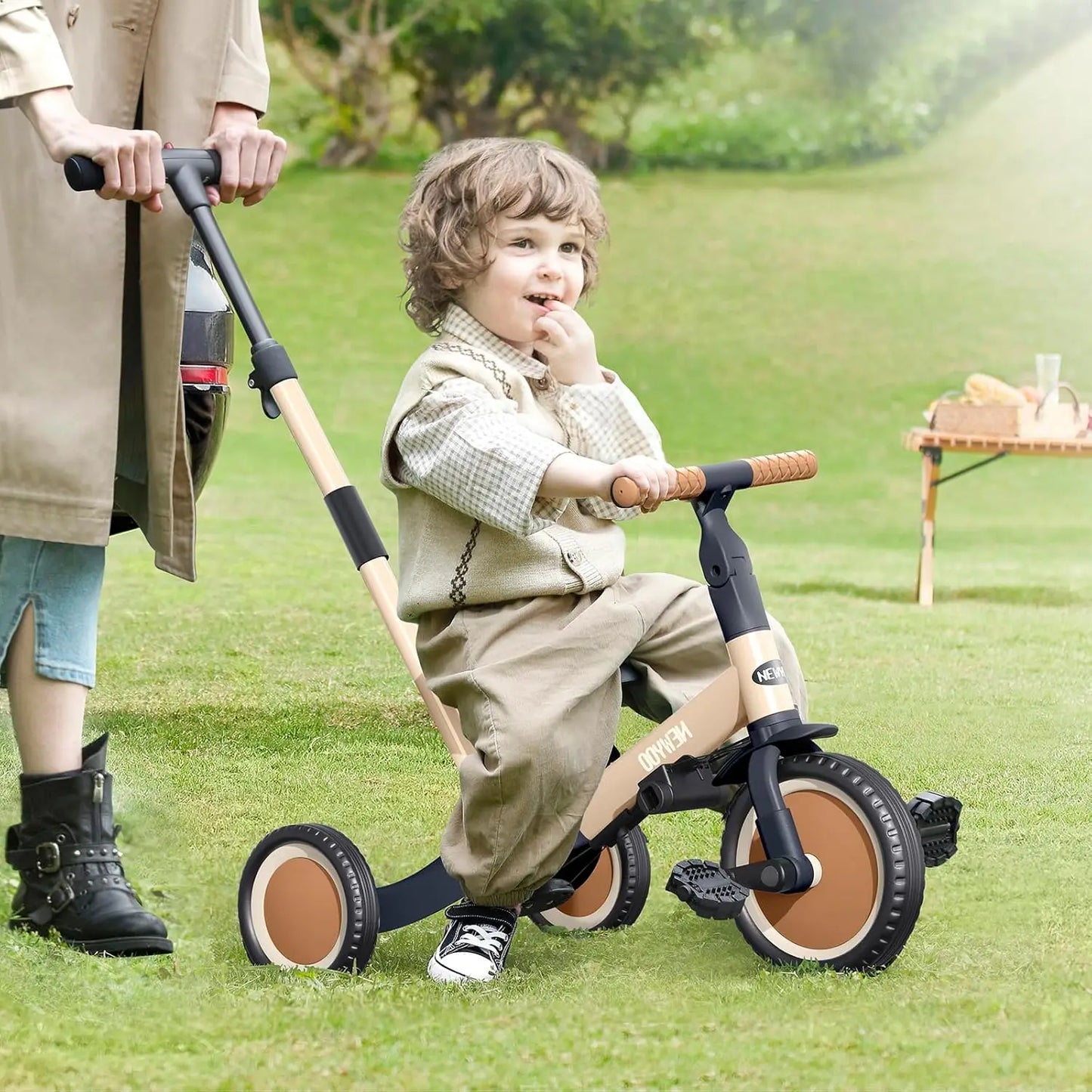 Versatile Toddler Tricycle with Push Handle for Young Adventurers