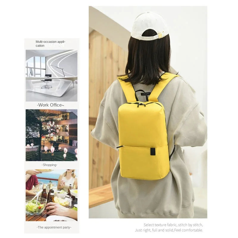Solid color backpack colorful outdoor student bag small backpack travel bag training class school bag