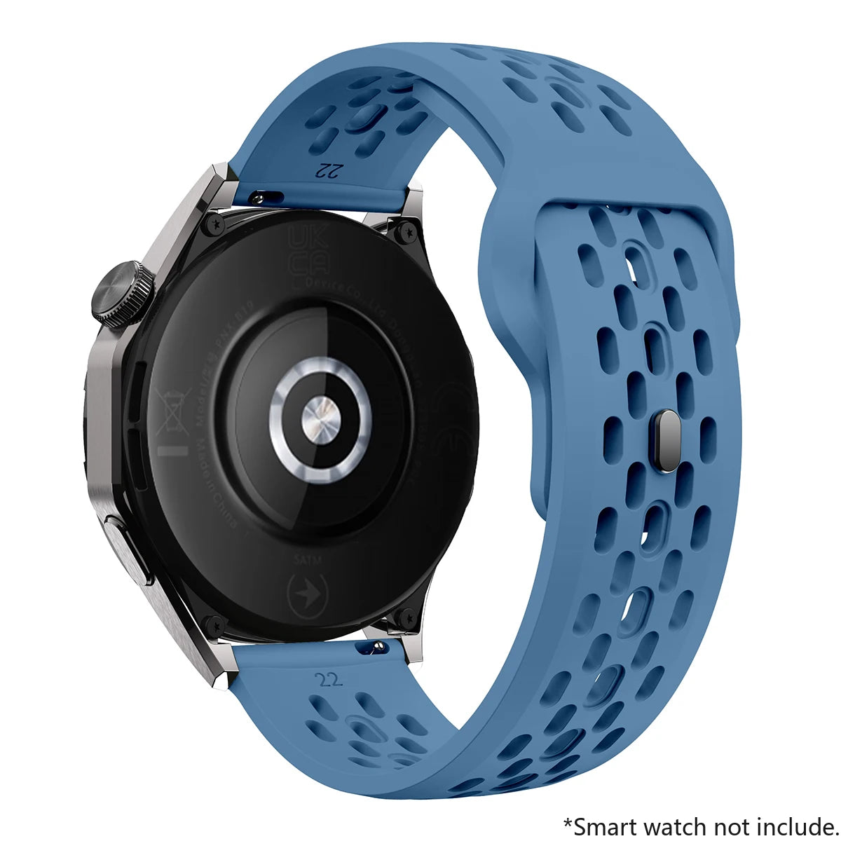 Breathable Sports Silicone Watch Strap - Replacement Bands for Smartwatches