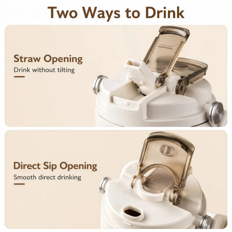 800ML Insulated Travel Tumbler with Straw & Tea Infuser | Leakproof Design