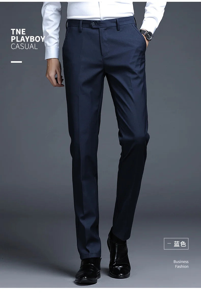 Men's Relaxed Fit Business Suit Pants | Stylish Office Trousers