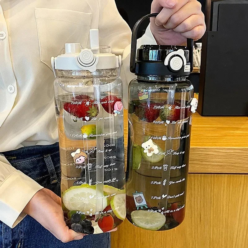 Large Capacity Sport Straw Water Bottle | Portable Travel Cup