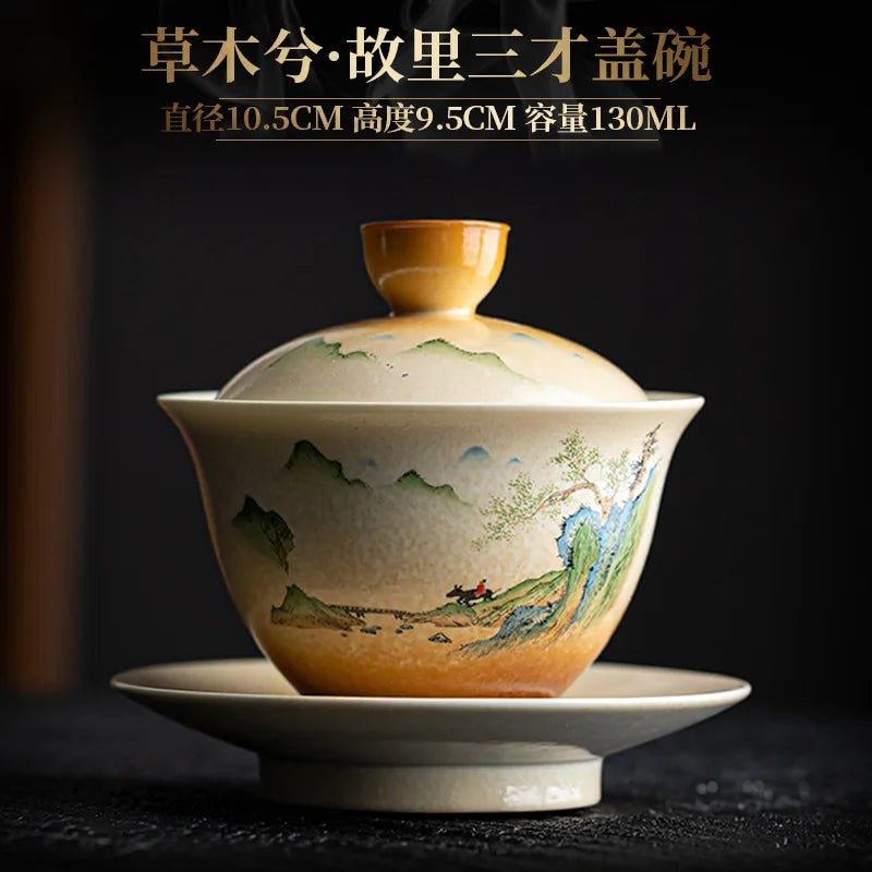 Elegante Gaiwan de Cerámica Gris | Juego de Té Kung Fu Perfecto