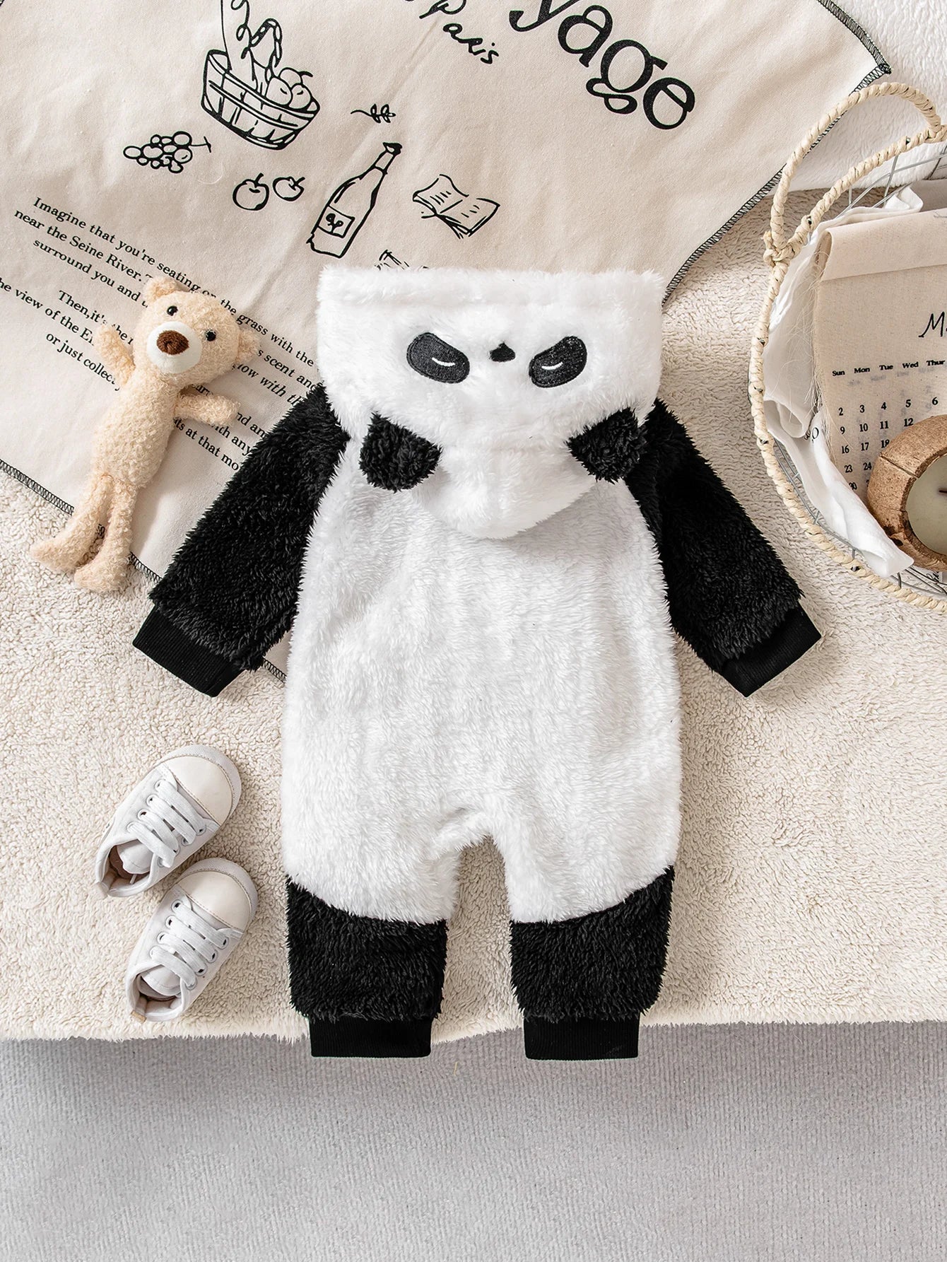 Panda Shaped Baby Romper | Adorable Winter Outfit for Infants
