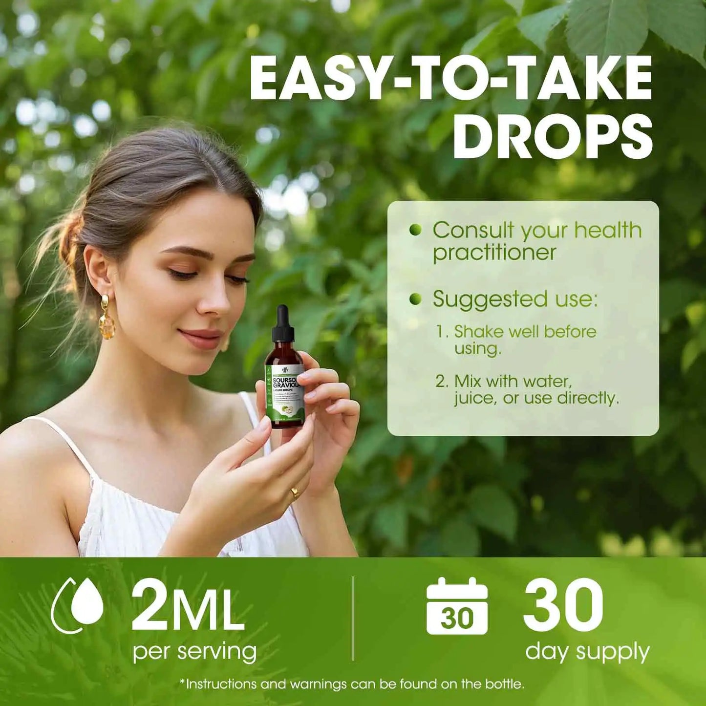 Soursop Graviola Liquid Drops for Immune & Gut Health Support