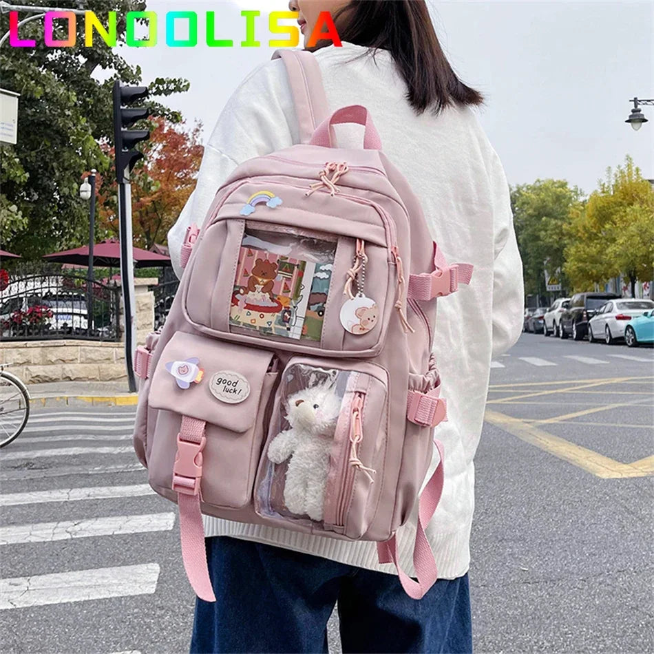 Mochila Bonita Impermeable para Mujer | Mochila Escolar con Múltiples Bolsillos