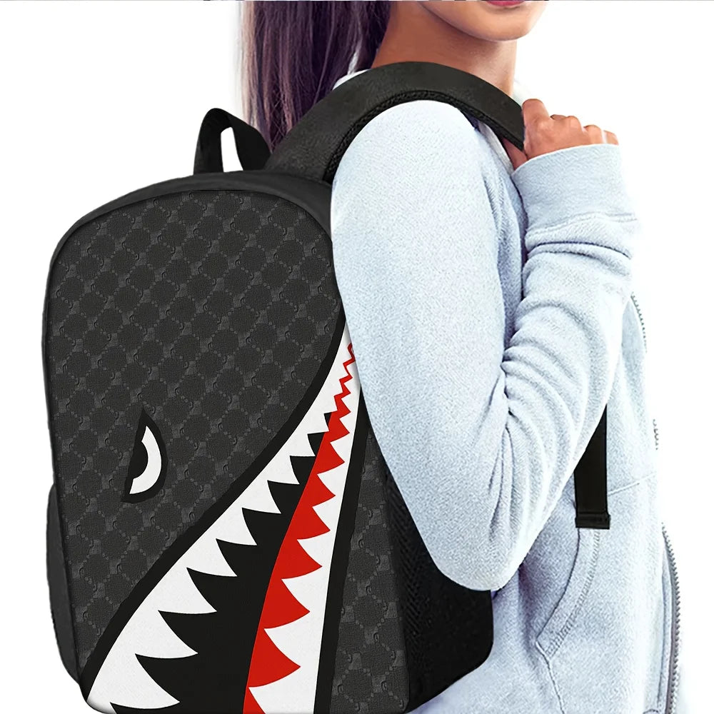3pcs Shark Pattern Backpack Set | Stylish Unisex Gift
