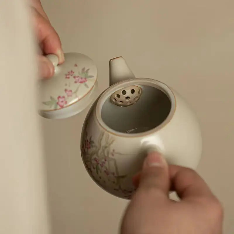 Retro Ceramic Tea Brewing Cup Set | Elegant Anti-Scald Teacup