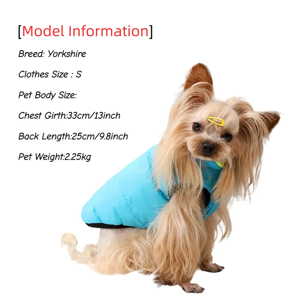 Chaqueta reversible de invierno para mascotas | Chaleco cálido y cortavientos para mascotas