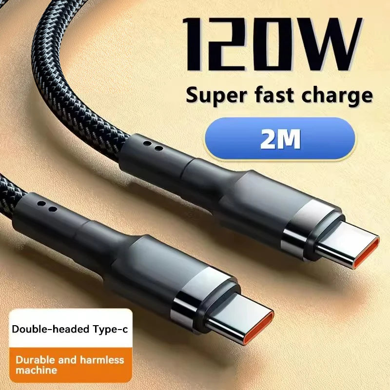 120W Fast Charging USB-C Cable | High-Speed PD Quick Charge